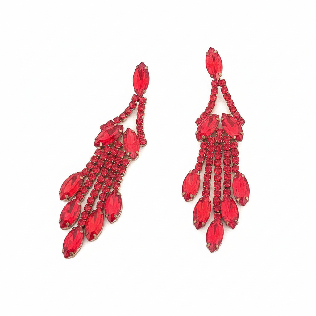 The Red Cascade Earrings