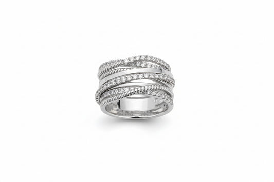 The Multi Line Silver Ring